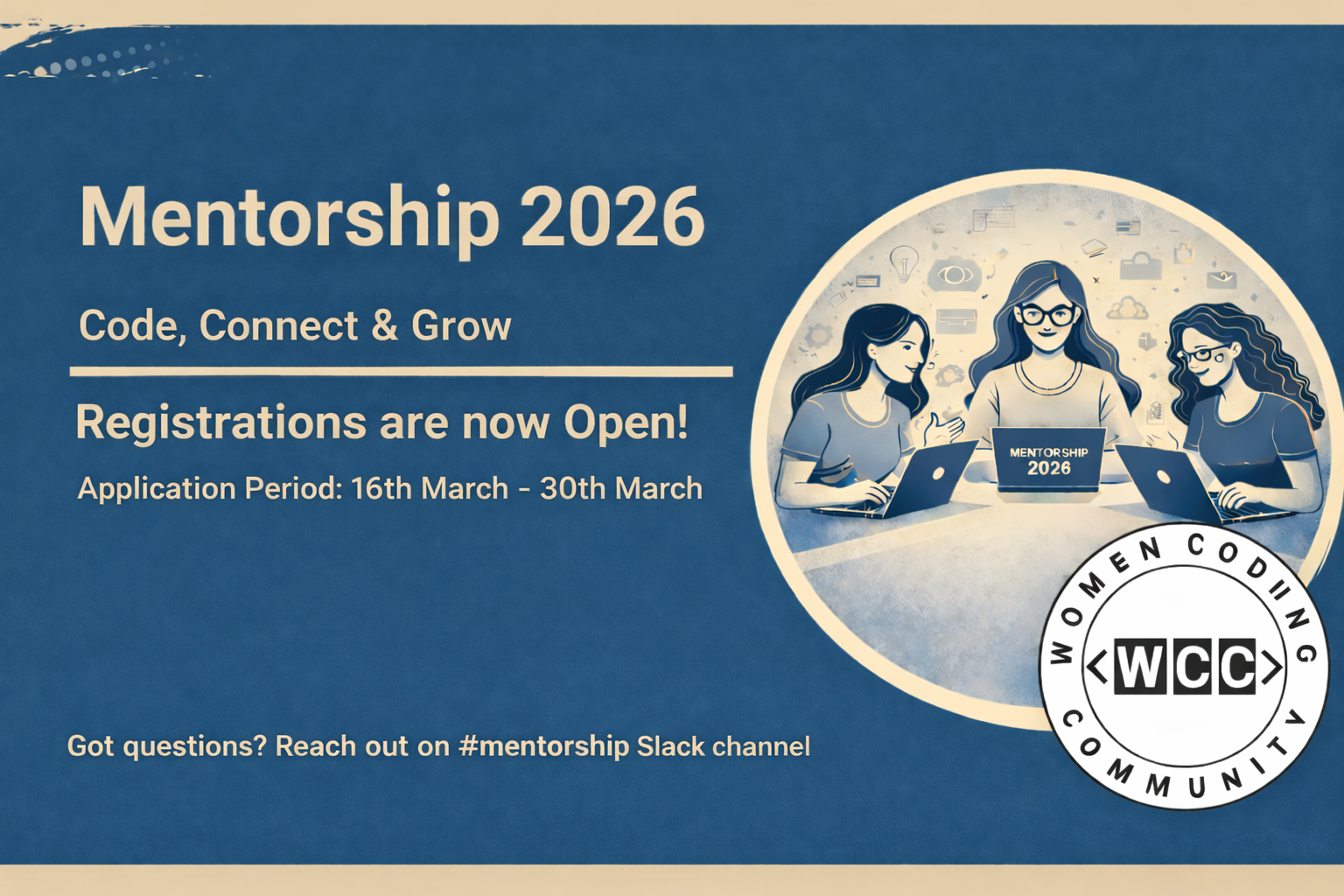 WCC 2026 Mentorship Programme banner